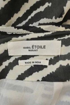 Two-tone semi-sheer viscose zebra print sarong-style ruched pencil skirt with cascade draped detail
