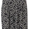 Two-tone silk-blend abstract chainlink print mini skirt