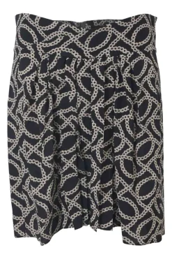 Two-tone silk-blend abstract chainlink print mini skirt