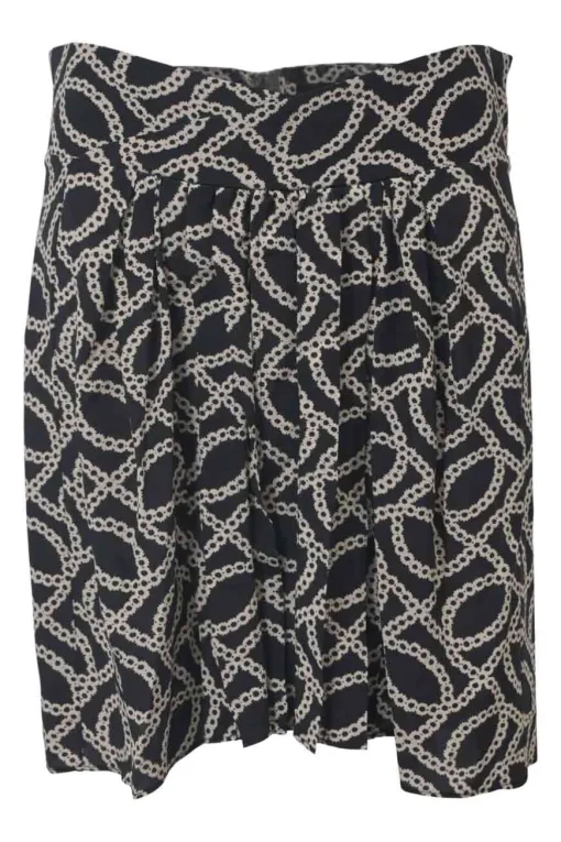 Two-tone silk-blend abstract chainlink print mini skirt