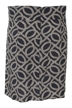 Two-tone silk-blend abstract chainlink print mini skirt