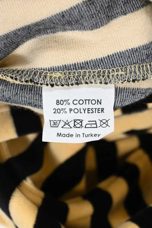 Two-tone striped cotton-blend velvet wide-sleeve top