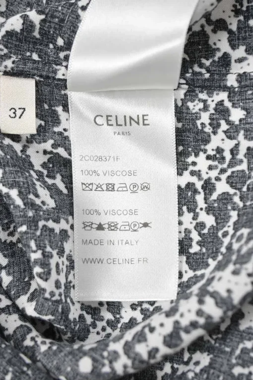 Two-tone viscose abstract print point collar button-front shirt