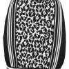 Two-tone viscose leopard print jacquard knit pull-on mini skirt