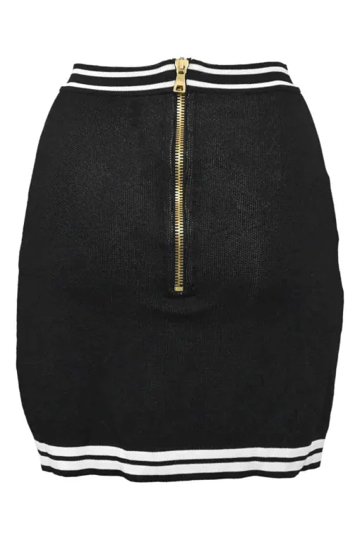 Two-tone viscose leopard print jacquard knit pull-on mini skirt