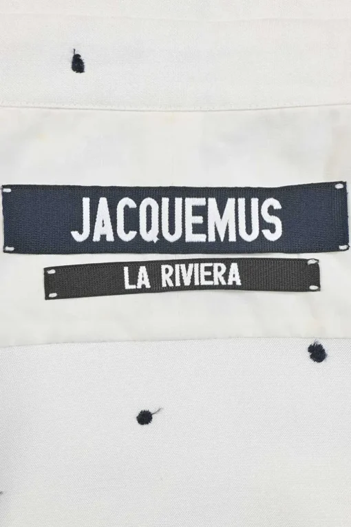 Two-tone viscose-blend clip jacquard ' La Chemise Siena' twist-detail spread collar tie-neck cropped blouse