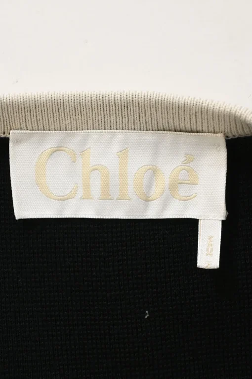 Two-tone wool wrap-front cardigan jacket with pull-tab fastening