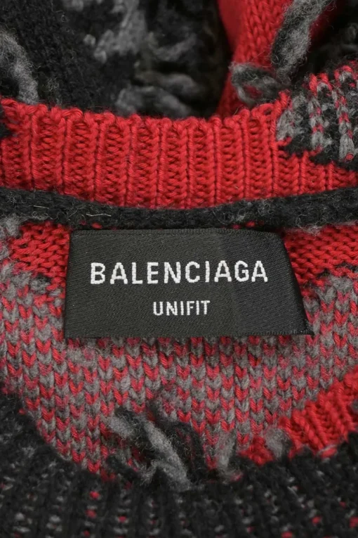 Unifit black and red wool-blend jacquard logo intarsia re-patch sweater