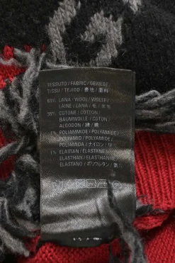 Unifit black and red wool-blend jacquard logo intarsia re-patch sweater