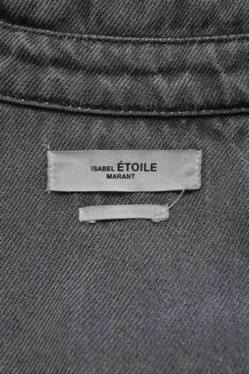 Washed black Lyocell twill Tomie spread collar utility shirt dress with tuck-pleat waist