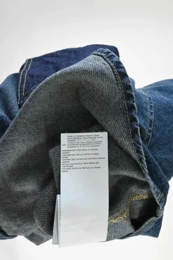 Washed indigo cotton denim classic collar snap-front Western shirt
