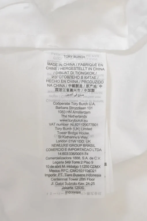 White cotton poplin band collar box-pleat shirt