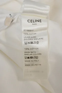 White cotton poplin frill-trimmed high-collar button-front shirt