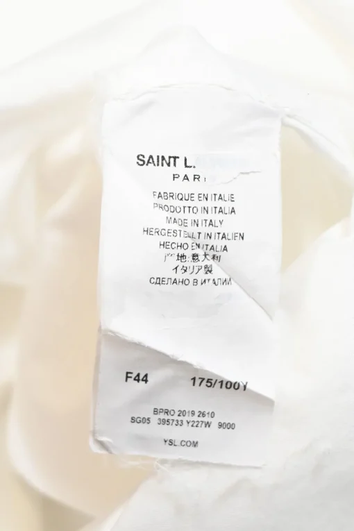 White cotton poplin spread collar button-up shirt