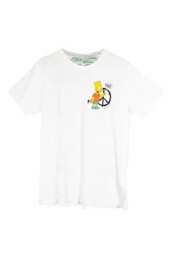 White cotton The Simpsons x Off-White Bart peace sign t-shirt