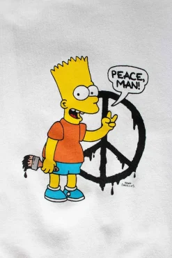White cotton The Simpsons x Off-White Bart peace sign t-shirt