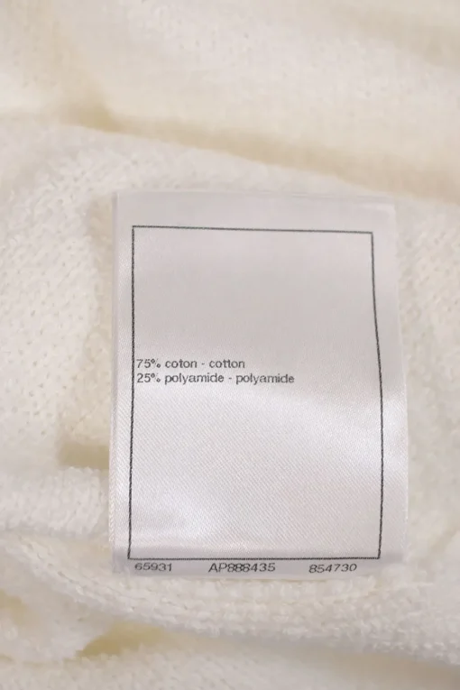 White cotton-polyamide blend terry knit spread collar shift dress with button-loop fastening and hip patch pockets
