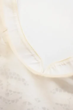 White crochet lace mandarin collar sleeveless midi dress