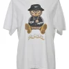 White embellished cotton jersey bear t-shirt