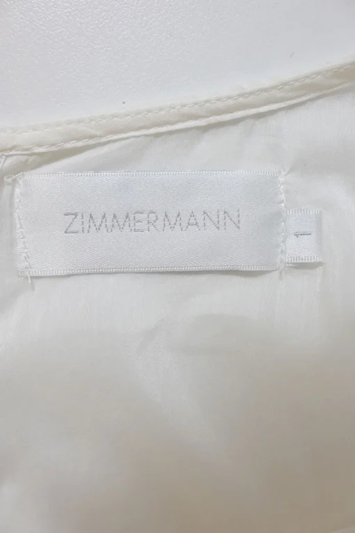 White paneled cotton-silk blend short sleeve shift dress featuring floral broderie Anglaise detailing