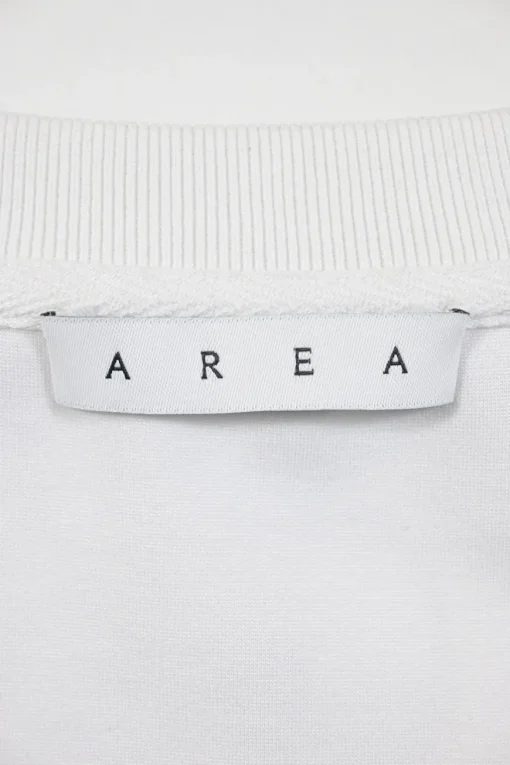White rayon-blend ponte jersey V-neck crystal T-shirt dress