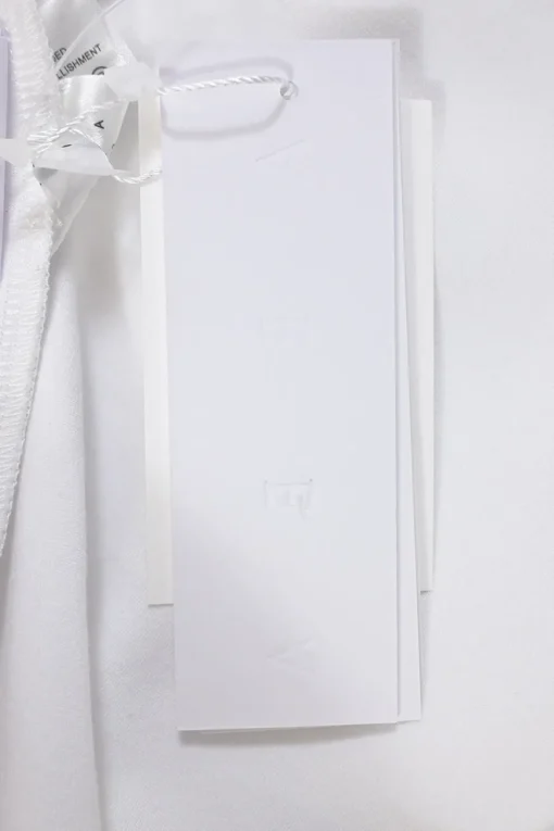 White rayon-blend ponte jersey V-neck crystal T-shirt dress