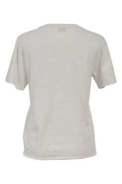 White screen-printed cotton jersey knit pullover 'This Hangover Sucks' distressed graphic T-shirt featuring built-in station necklace
