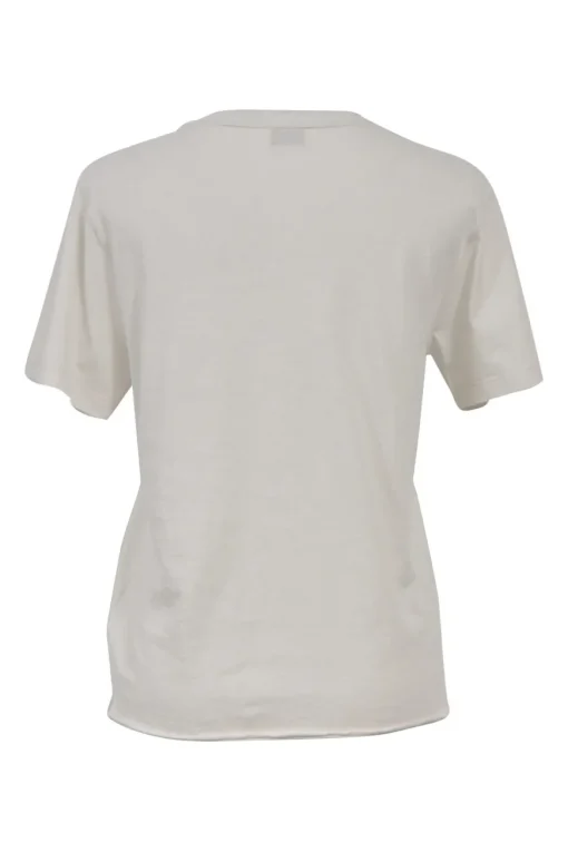 White screen-printed cotton jersey knit pullover 'This Hangover Sucks' distressed graphic T-shirt featuring built-in station necklace