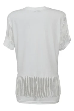 White screen-printed organic cotton jersey cutout Banana Smiley Fruit tee