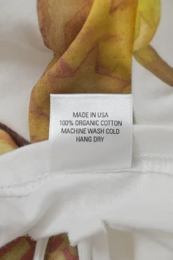White screen-printed organic cotton jersey cutout Banana Smiley Fruit tee