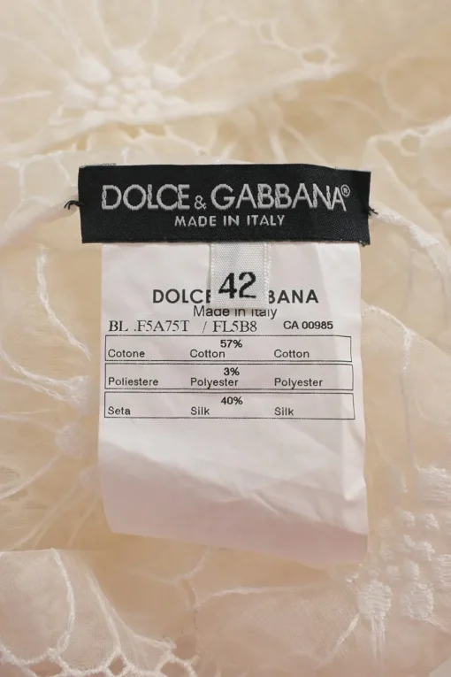 White semi-sheer cotton-blend floral broderie Anglaise tank top featuring DG broderie motif