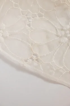 White semi-sheer cotton-blend floral broderie Anglaise tank top featuring DG broderie motif