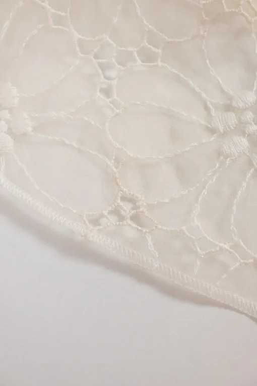 White semi-sheer cotton-blend floral broderie Anglaise tank top featuring DG broderie motif
