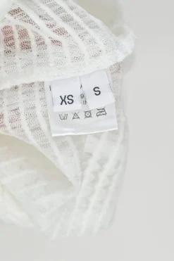 White shirred polyester mesh Angel high-collar sleeveless bodycon dress