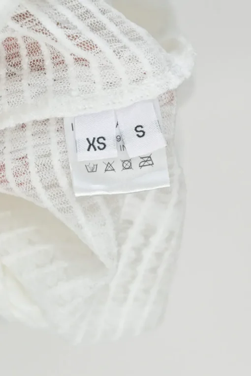 White shirred polyester mesh Angel high-collar sleeveless bodycon dress