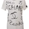 White special edition jersey knit crewneck pullover graphic T-shirt featuring 'Coco 5 31 Rue Cambon' motif
