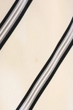 White striped polyester knotted strapless column maxi dress