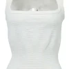 White viscose-blend fully-fashioned square-neck sleeveless knit top