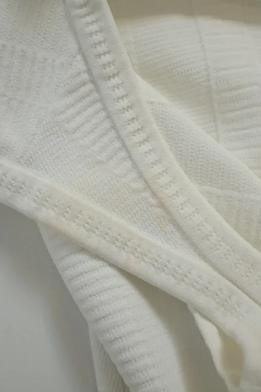 White viscose-blend fully-fashioned square-neck sleeveless knit top