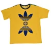 x Adidas yellow screen-printed cotton jersey pullover ringer T-shirt
