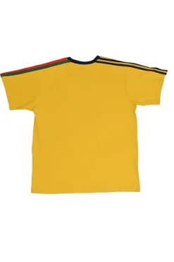 x Adidas yellow screen-printed cotton jersey pullover ringer T-shirt