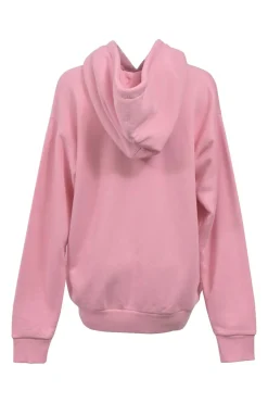 x Crunchyroll pink screen-printed cotton French terry pullover hoodie featuring 'Bananya' motif