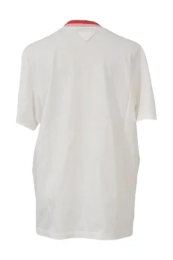 2X4 for Prada white screen-printed cotton jersey oversized crewneck pullover T-shirt