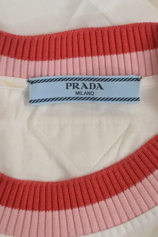 2X4 for Prada white screen-printed cotton jersey oversized crewneck pullover T-shirt