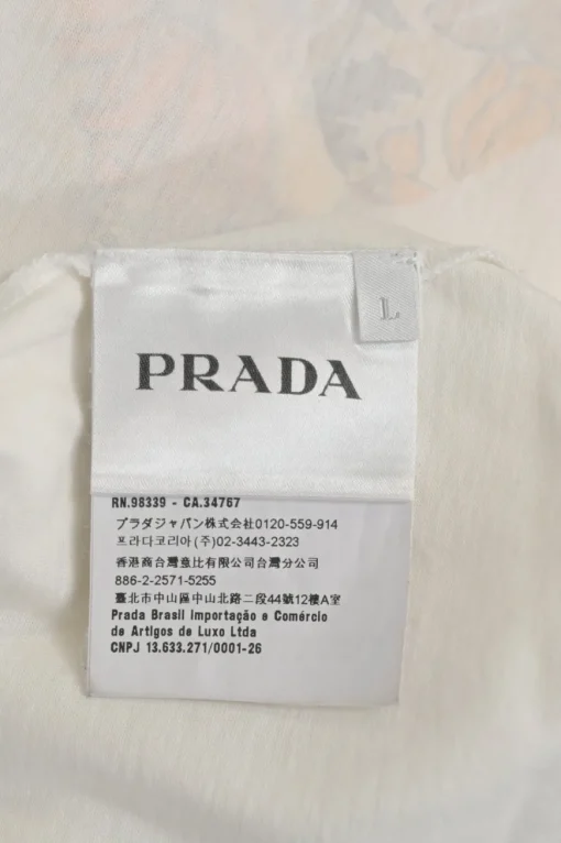 2X4 for Prada white screen-printed cotton jersey oversized crewneck pullover T-shirt