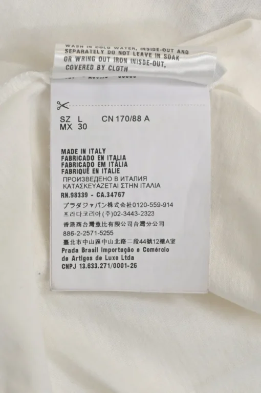 2X4 for Prada white screen-printed cotton jersey oversized crewneck pullover T-shirt