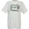 x Malcom McLaren Ivory screen-printed cotton jersey crewneck pullover hobo scratch T-Shirt