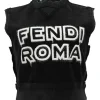 x Marc Jacobs black French terry sleeveless top featuring logo broderie motif