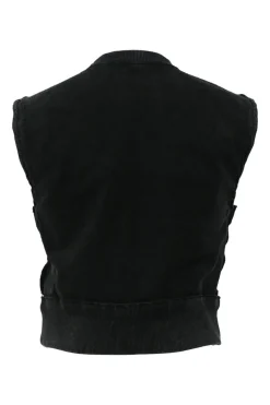 x Marc Jacobs black French terry sleeveless top featuring logo broderie motif