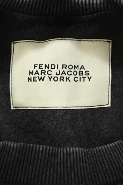 x Marc Jacobs black French terry sleeveless top featuring logo broderie motif